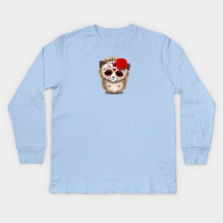 Day of the Dead Sugar Skull Baby Hedgehog Kids Long Sleeve T-Shirt